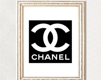 BUY 1 GET 1 FREE Printable Coco Chanel logo poster, Chanel black and ...