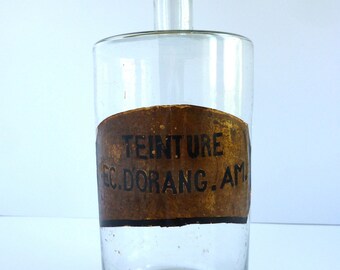 French vintage apothecary bottle, french pharmacy bottle