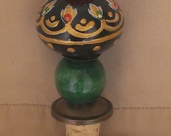 Ceramic & Wood Wine Stopper, Ceramic and Wood, Wine Stopper, Cork, Wine Lover, Gift, Wine,