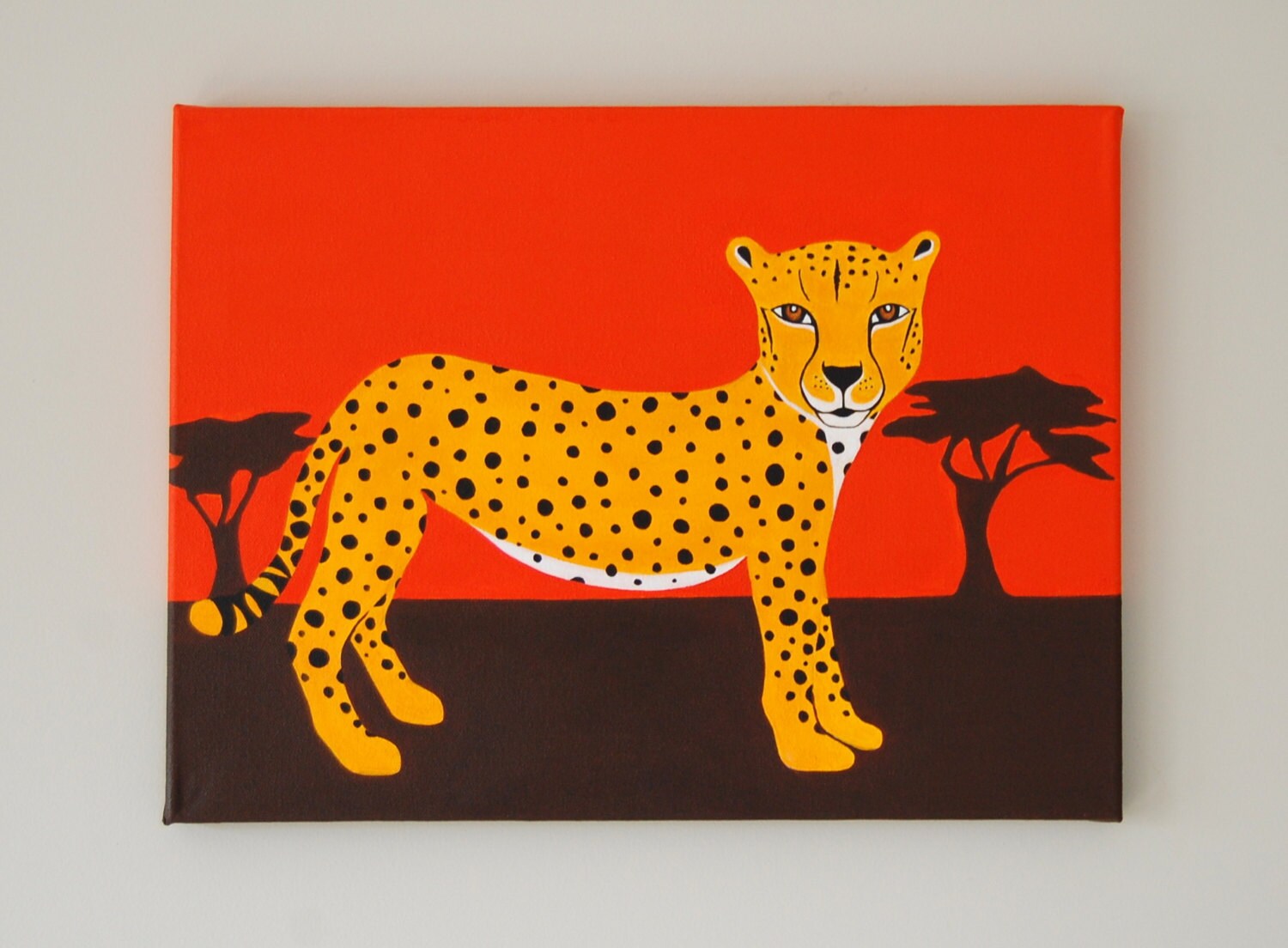 Cheetah painting Safari Wall Art for boy's room Cheetah