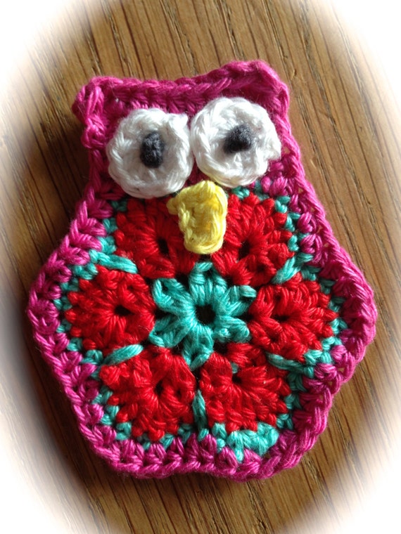 pattern crochet owl for beginners flower owl / owl pattern african mini by Crochet Littleduckcompany