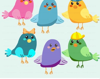 Bird Clipart, Bird Clip Art, Instant Download, Birthday, Baby Shower, Party Invites, Digital Graphics, Printables, Scrapbook Elements c039