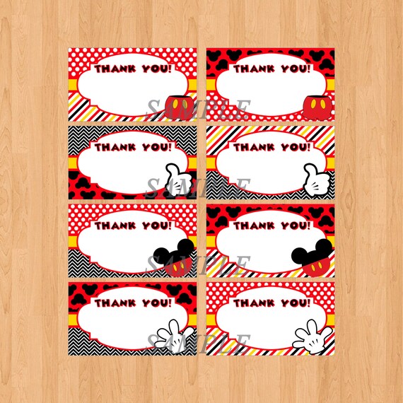 Mickey Mouse Thank You Tags Mickey Mouse Thank You by IWannaParty