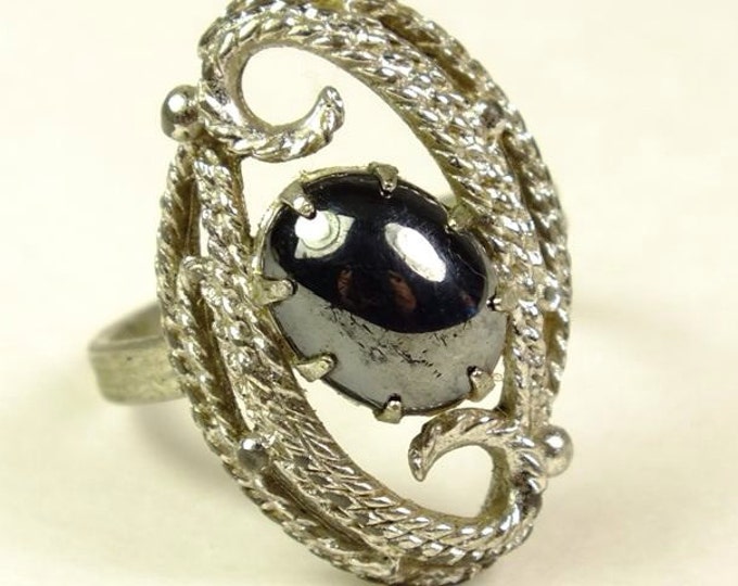 Storewide 25% Off SALE Vintage Sarah Coventry silvertone adjustable ring featuring Art Deco design