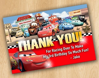 disney cars thank you cards