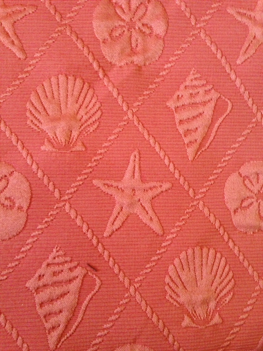 Monochromatic Shells Fabric Beach Decor Fabric Upholstery