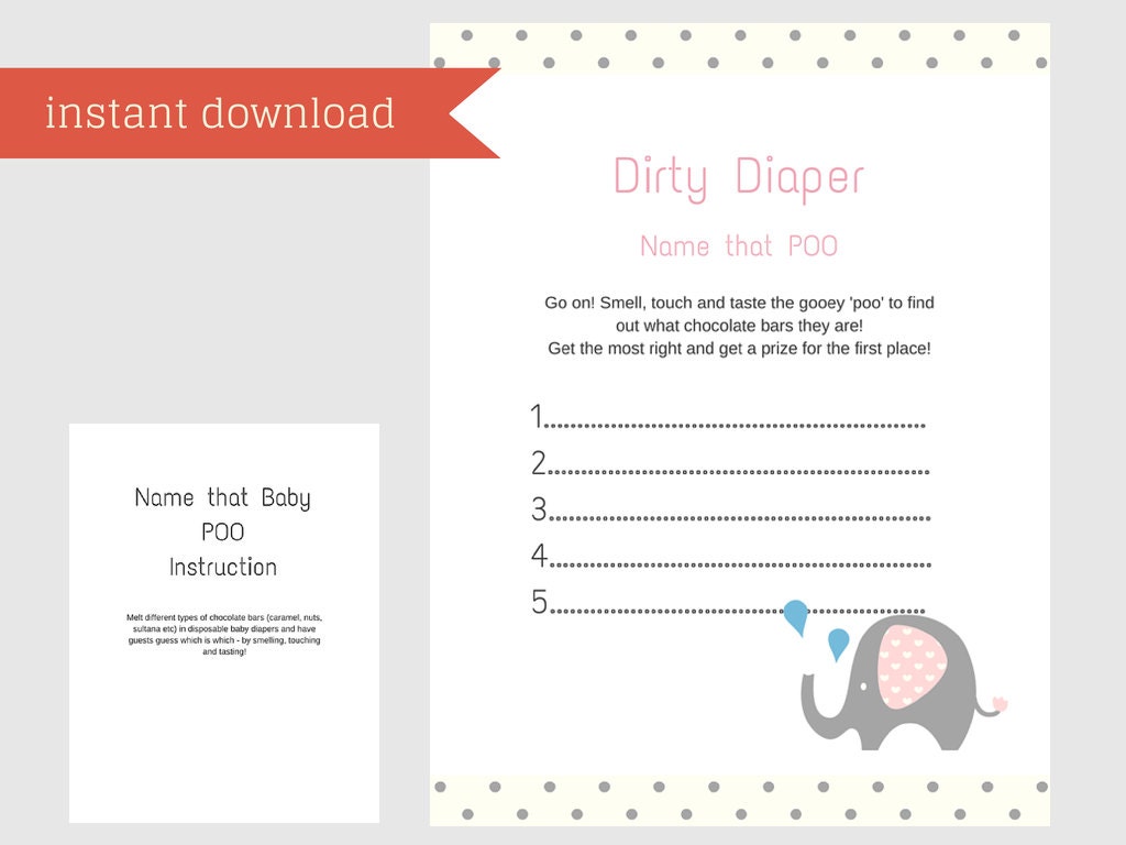 Dirty diaper baby shower game name that poo fun by TheLastCandy