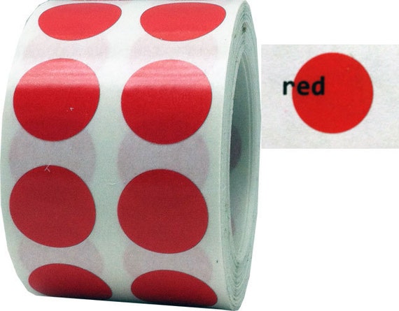 Translucent Red Dot Stickers Small 1/2 Inch Round