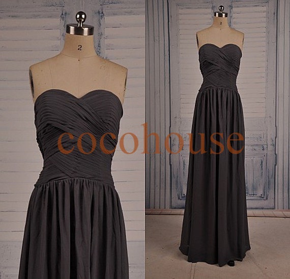 New Gray Long Prom Dresses Cheap Bridesmaid Dresses by cocohouse