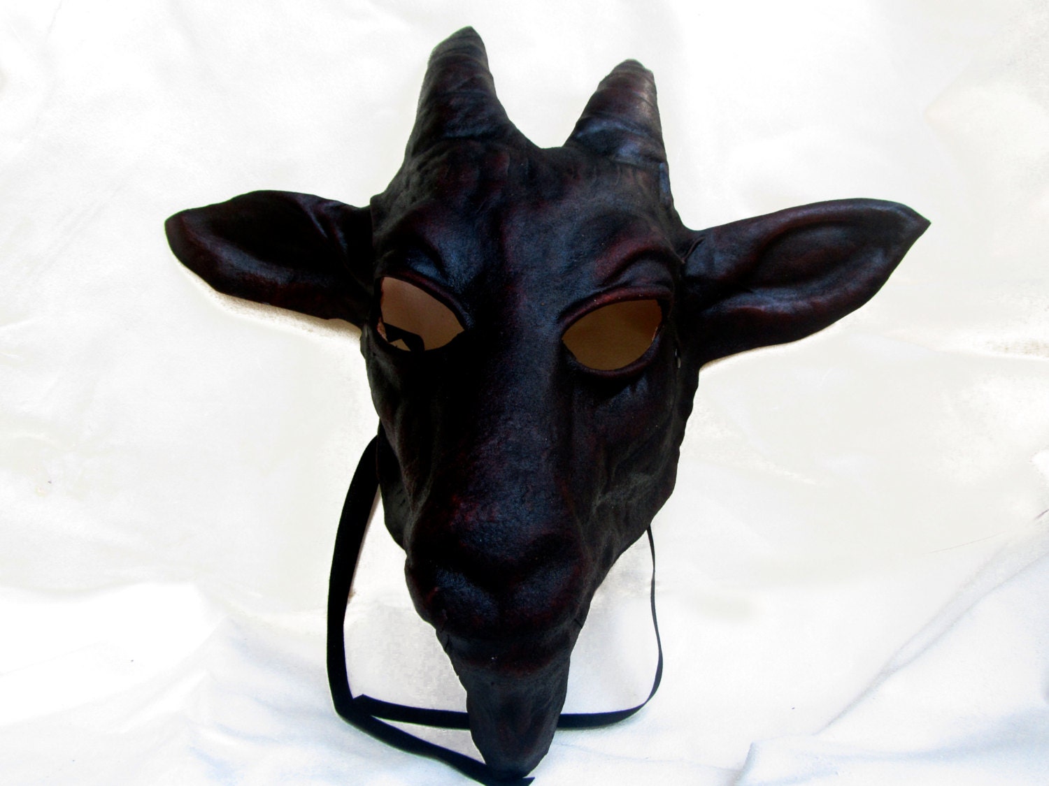 Goat mask devil demon leather horn costume cospaly larp