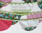 Summer Party Banner, Vintage Fabric Strawberry Banner, Extra Long Banner, Shower Decor, Party Banner