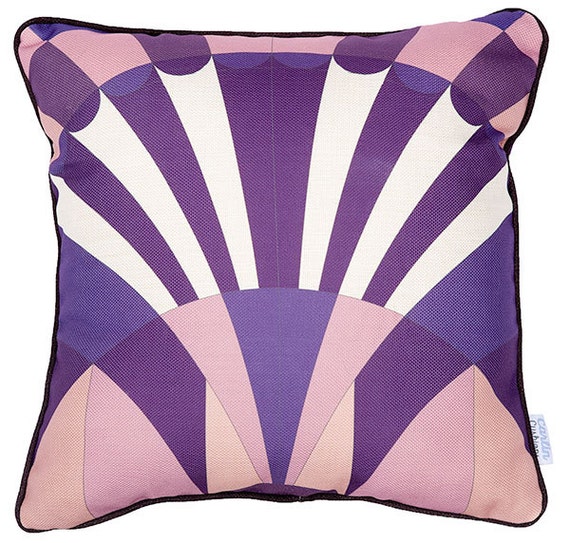Carlin Cushions Purple Art Deco Cushion Cover by CarlinCushions