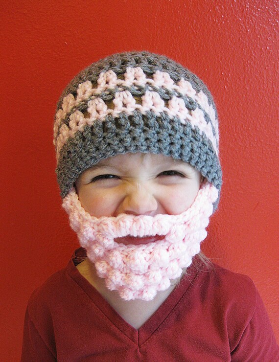 Custom Beard Crochet Hat Bobble Baby Custom Beard Crochet Hat Bobble Baby