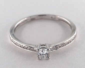 ... 28 carat round natual diamonds solitare engagement ring white gold 14k