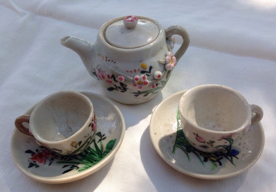 porcelain tea set miniature
