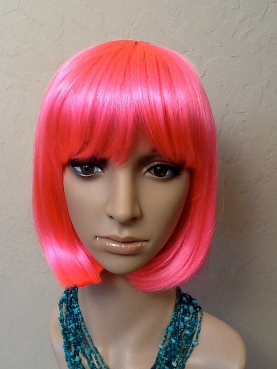 Pink Synthetic Wig Pink Bob Wig Short Pink Wig Pink Hair