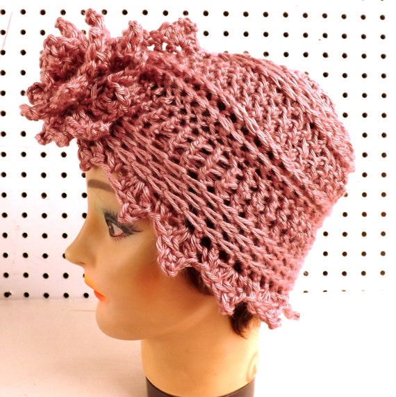 ALEJANDRA Crochet Turban Hat, Ladies Turban Hat, Fashion Turban Hat, Crochet Flower Hat, Crochet Hat for Women, Womens Hat, Pink Hat Women