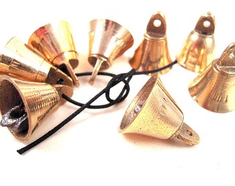 10 Small Brass Bells, India Brass Bells, 20mm, Brass Bells India, Indian Brass Bells, Etched Brass, Light Bell Tone, L07