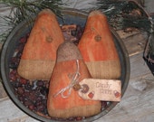 Set of 3 Primitive Grungy Halloween Candy Corn Trick or Treat Bowl Fillers Ornies Ornaments Shelf Sitters Cupboard Tucks