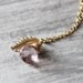 Gold Leaf Necklace, Light Pink Necklace, Light Rose Necklace, Mystic Quartz Gemstone Necklace, Wire Wrap Necklace, Pendant Drop Necklace