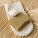 Crochet Bath Mitt. Organic Cotton Washcloth. Natural Almond Color Bathing Mitt. Shower Mitten With Thumb. Scrubbie Wash Glove