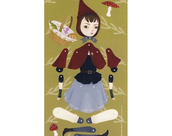 Little Red Riding Hood - Articulated paper doll print - oversized