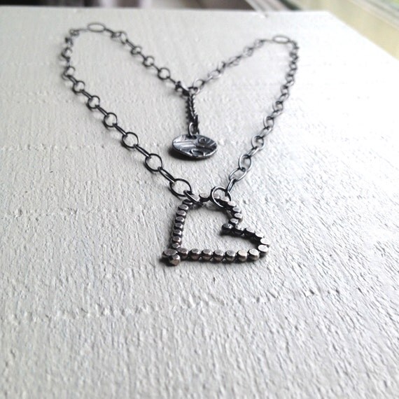 Beating Heart Necklace in Sterling Silver by janewearjewelry