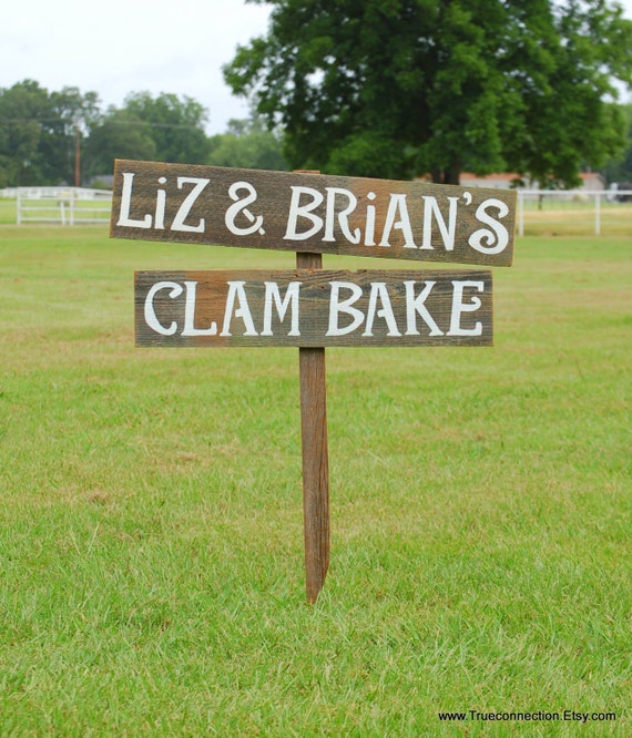 Rustic Wedding Shower Sign Clam Bake Outdoor Parties