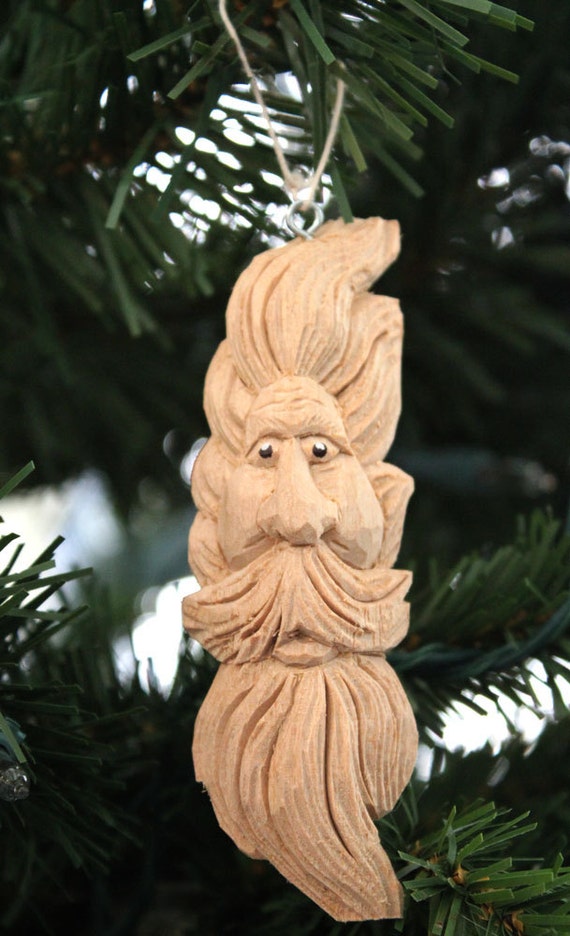 Items similar to Woodcarved ornament- Small Basswood Woodspirit on Etsy