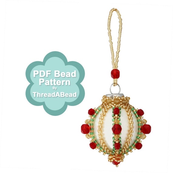 Bead Pattern Regalia Christmas Bauble Beaded Ornament