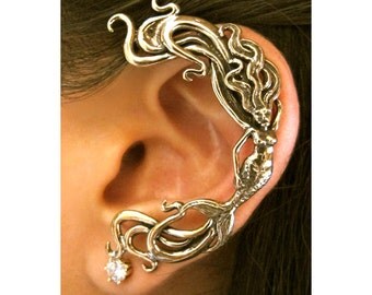 Mermaid Ear Wrap Bronze - Mermaid Ear Cuff - Siren - Mermaid Jewelry - Mermaid Earring Elf Ear Cuff Bronze Ear Cuff Ear Wrap Bronze Ear Wrap