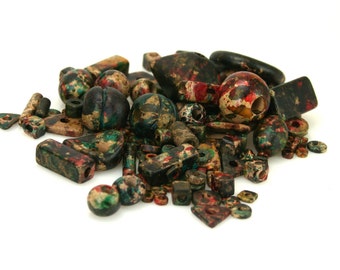 Mykonos Greek Ceramic Beads Autumn Rust Mixed Bag