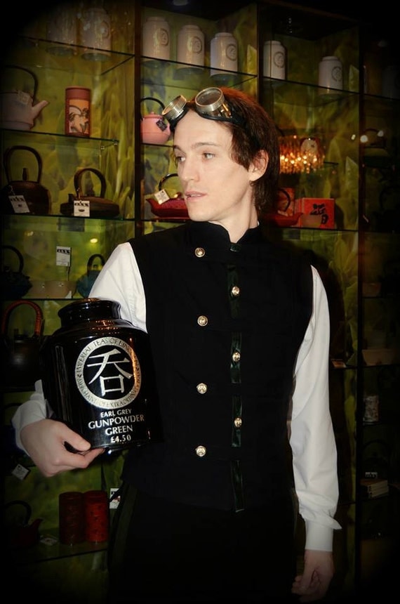 Men's Steampunk Waistcoat, Military Style, Oriental Steampunk, CUSTOMISABLE steampunk buy now online
