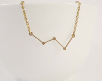Cassiopeia Constellation Necklace - The Queen, Constellation Necklace, Stars, Cassiopeia Charm