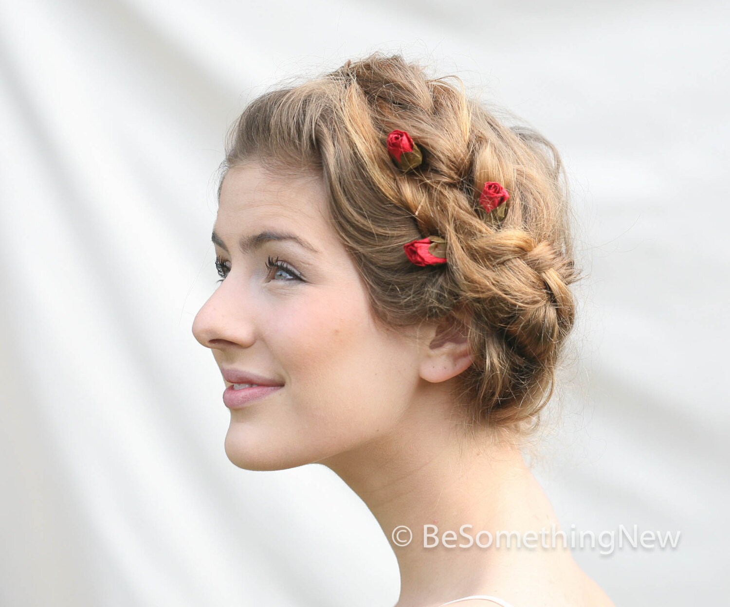 Red Red Rose Wedding Hair Accessories, Bobby Hair Pins for Women, Red