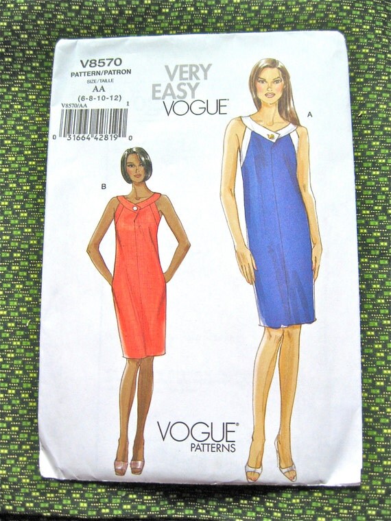 Uncut V8570 Very Easy Vogue dress pattern. Sizes by Fancywork