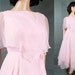 SALE! Vintage Cape Dress XS - Long Pink Chiffon Fairy Princess Gown Costume Pixie Hem Free US Shipping