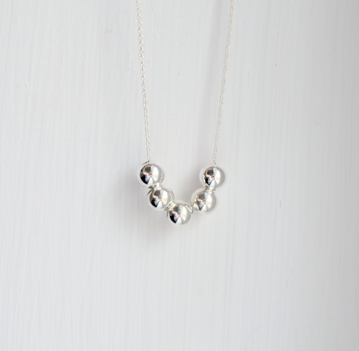 Silver balls necklace sterling silver designer by littleglamour