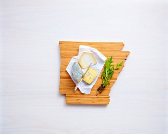 Arkansas Cutting Board 4th of july Gift Personalized engraved Arkansas cheese state shaped board