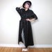 SALE 90s Black Leopard Print Trench Coat Belted Outerwear (M/L/XL)