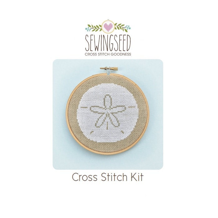 Sand Dollar Cross Stitch Kit Beach Theme Embroidery Kit DIY