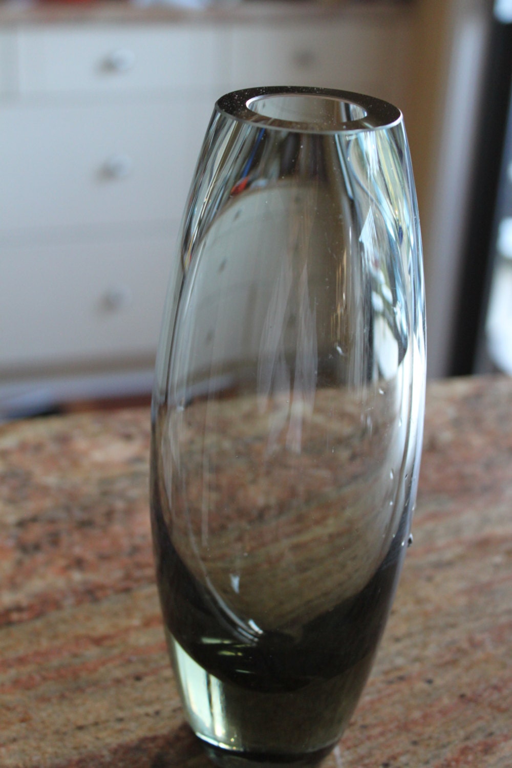 Holmegaard Smoked Glass Vase Signed Per Lütken Design