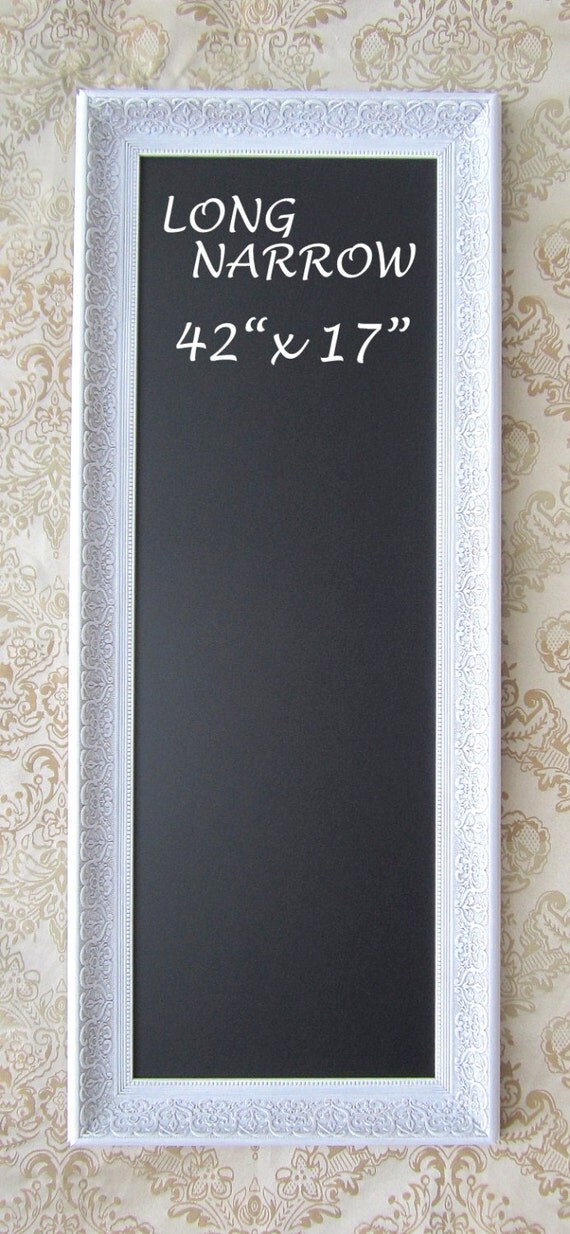 FRAMED CHALKBOARDS For Sale 42"x17" Rustic White Finish