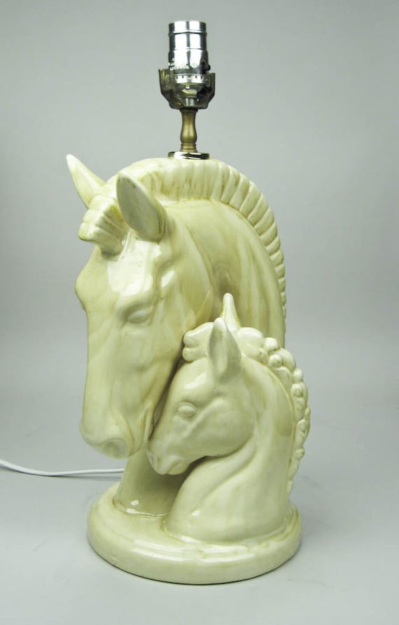 Horse Head Table Lamp Mid Century Horsehead Mare and Colt