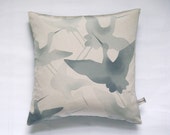 Last one! Contemporary Style Vintage Japanese Kimono Pillow Cushion 'Seabirds'