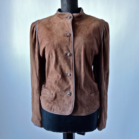 1980&#39;s Vintage Louis Feraud Paris Brown Suede and Leather