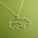 Reserved for Mamie, Mother and Baby Hippo Necklace, New Mom Necklace, Argentium Sterling Silver, Made To Order