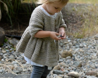CROCHET PATTERN-The Rufflyn Cardigan (3/4, 5/6, 7/8, 9/10, 11/12 years)