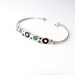 Sterling Silver Bracelet, Black, Green, Bubbles, Modern, Contemporary, Color
