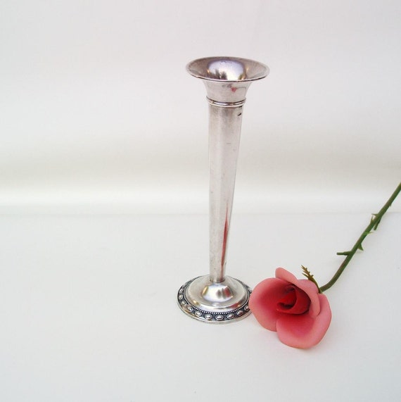 Vintage Sterling Silver Vase Small Bud Vase Fluted by WhimzyThyme